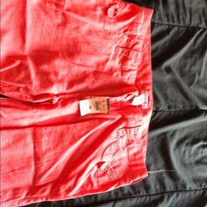 Coral linen wide leg pants